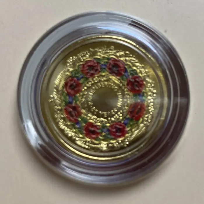 2025 $2 C Mint Mark 80 Years Remembrance coloured coin in card