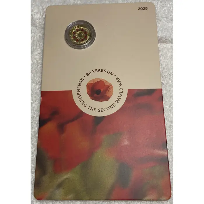 2025 $2 C Mint Mark 80 Years Remembrance coloured coin in card