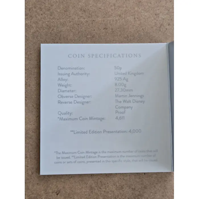 2026 100yrs of Winnie The Pook UK50 Silver Proof coin