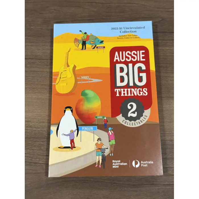 2025 $1 AUSSIE BIG THINGS 2 - FOLDER with coins + TWO TILL COINS