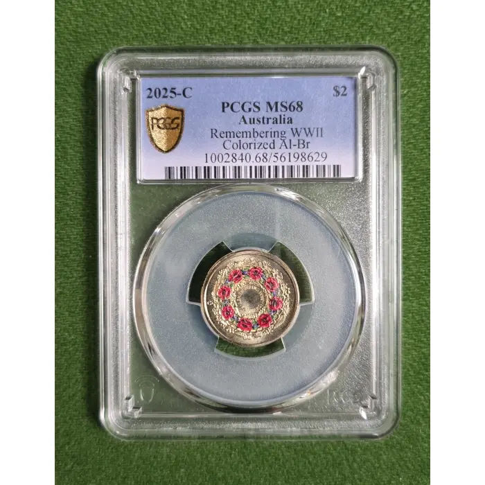 2025-C MS68 Remembering WWII Poppy Wreath C Mint $2
