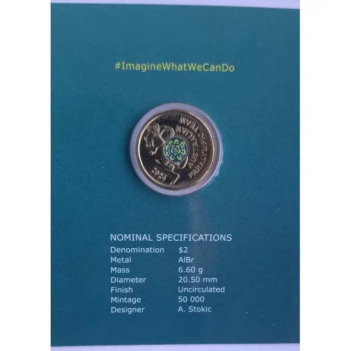 2024 $2 Australian Paralympic Team Carded Coin