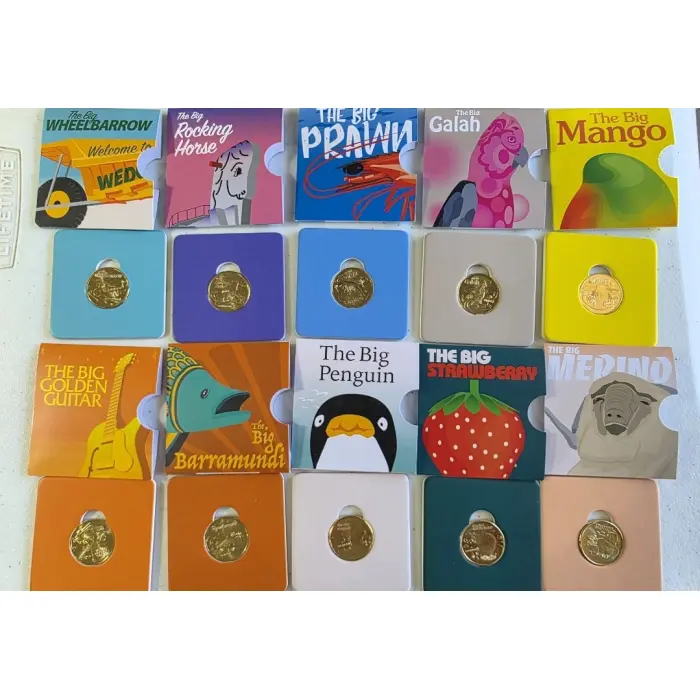 2025 AUSSIE BIG THINGS 2 Carded Coin Set $1 x 10
