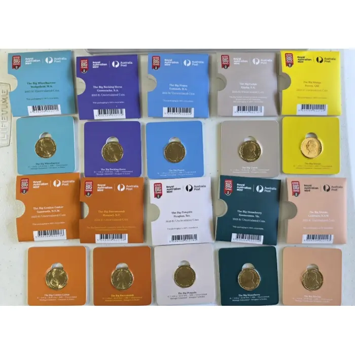 2025 AUSSIE BIG THINGS 2 Carded Coin Set $1 x 10