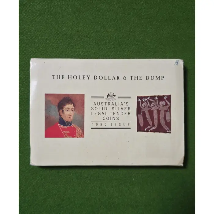 1990 Australia's solid silver Holey Dollar & the Dump set
