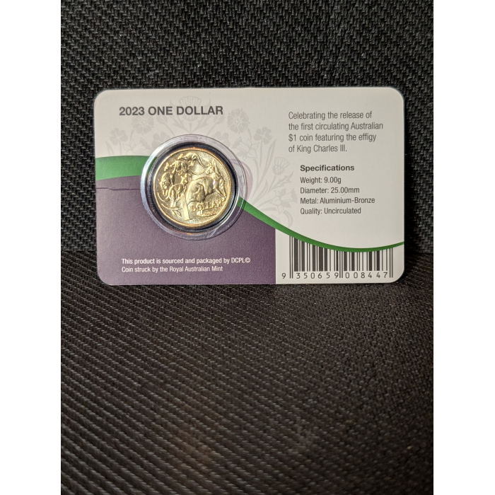Australia 2023 $1 Coin The First Year Of Issue King Charles Commemorative Card