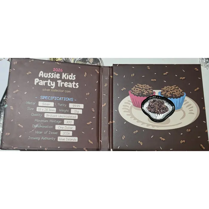 2026 Niue $1  One Dollar Aussie Kids Party Treats Silver Coin LOW MINTAGE OF 300