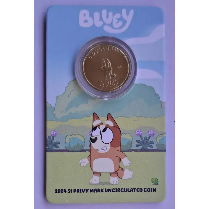 2024 $1 Bluey Dollarbucks- Bingo  'ENVELOPE' Privymark Carded Coin
