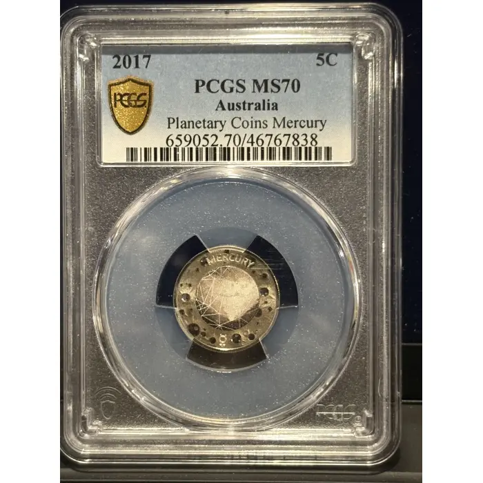  2017 Australian 5c MS70 Planetary Coins Mercury PCGS - Top Pop