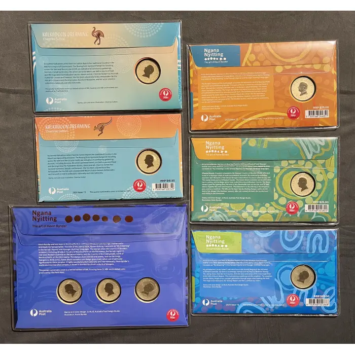 Kalkadoon Dreaming & Ngana Nyitting full set of 5 PNC’s with 2 Impressions PNC’s