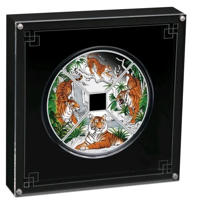 2022 Lunar Year of the Tiger Quadrant 4x1oz Silver $1 Coins 