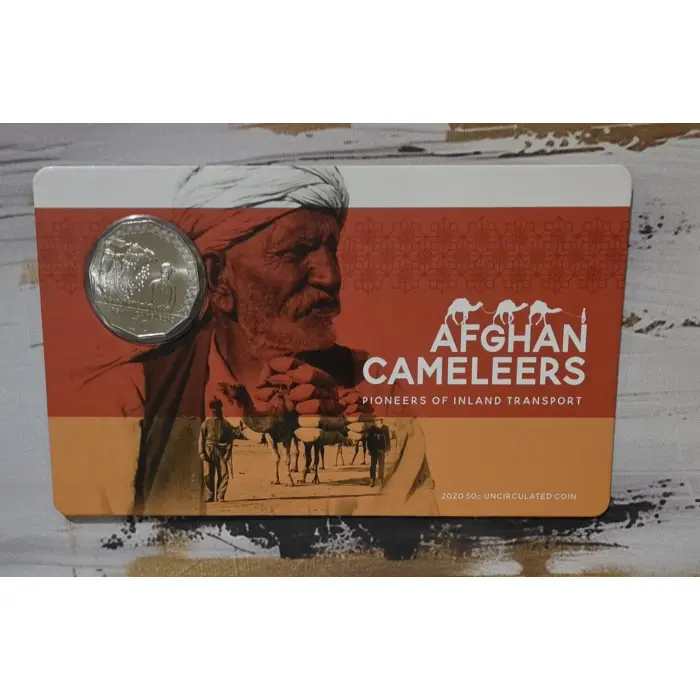 2020 50c Uncirculated Carded Coin Afghan Cameleers.