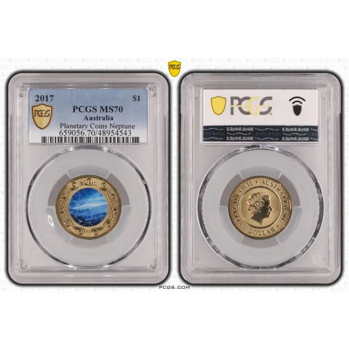 2017 Australian $1 MS70 Planetary Coins Neptune PCGS - Top Pop