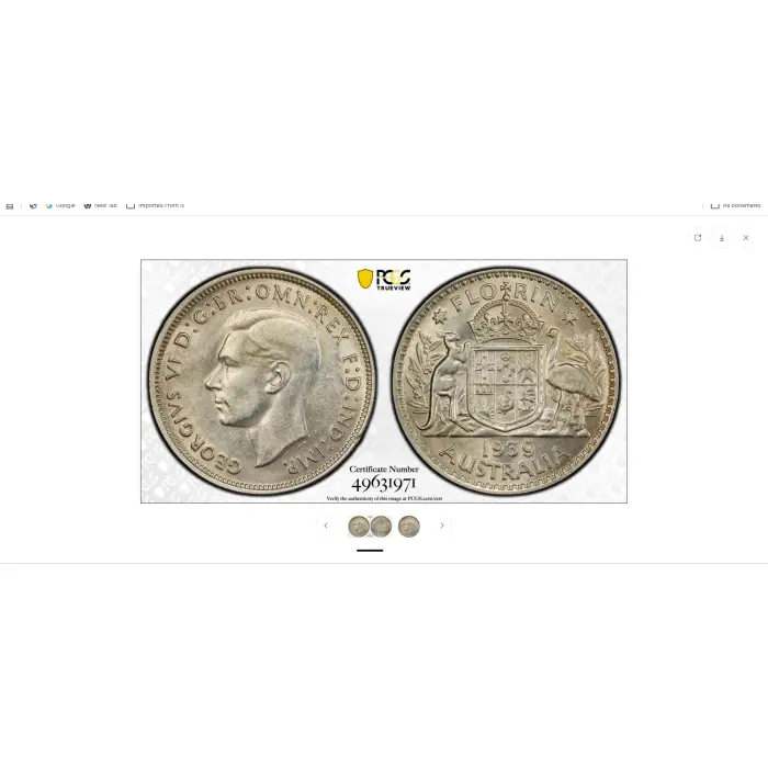 1939M Florin Graded AU58 KEY DATE