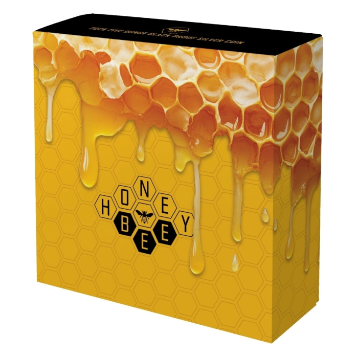 2026 Niue $10 Honey Bee 5oz Gold Plated Black Silver Proof coin