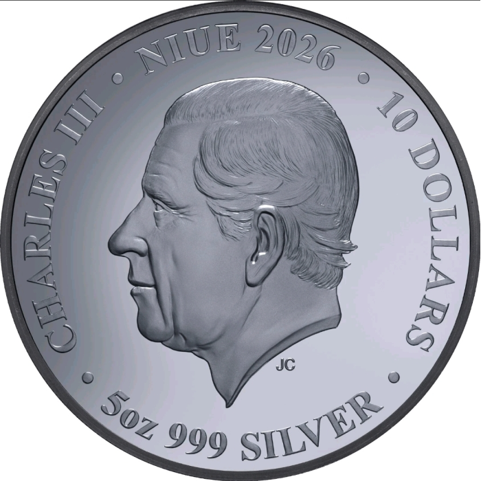 2026 Niue $10 Honey Bee 5oz Gold Plated Black Silver Proof coin