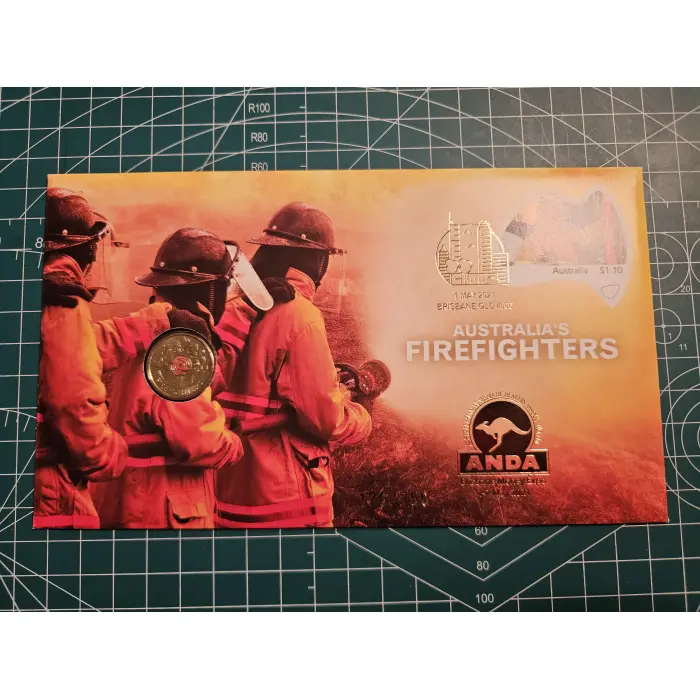 2021 Brisbane money expo ANDA overprint PNC fire fighters $2-