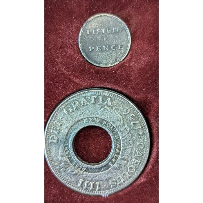 5 Shilling Holey Dollar & 15 Pence Dump replicas