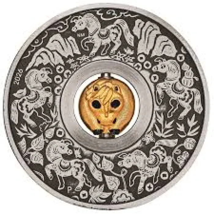 2026 1oz Year Of The Horse Rotating Charm Silver Coin - Mintage: 3,000