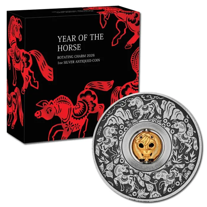 2026 1oz Year Of The Horse Rotating Charm Silver Coin - Mintage: 3,000
