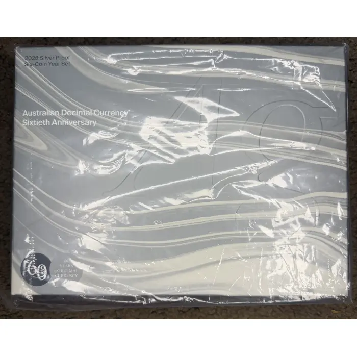 2026 SIX 6- COIN FINE SILVER PROOF SET- 60TH ANNIVERSARY OF DECIMAL CURRENCY