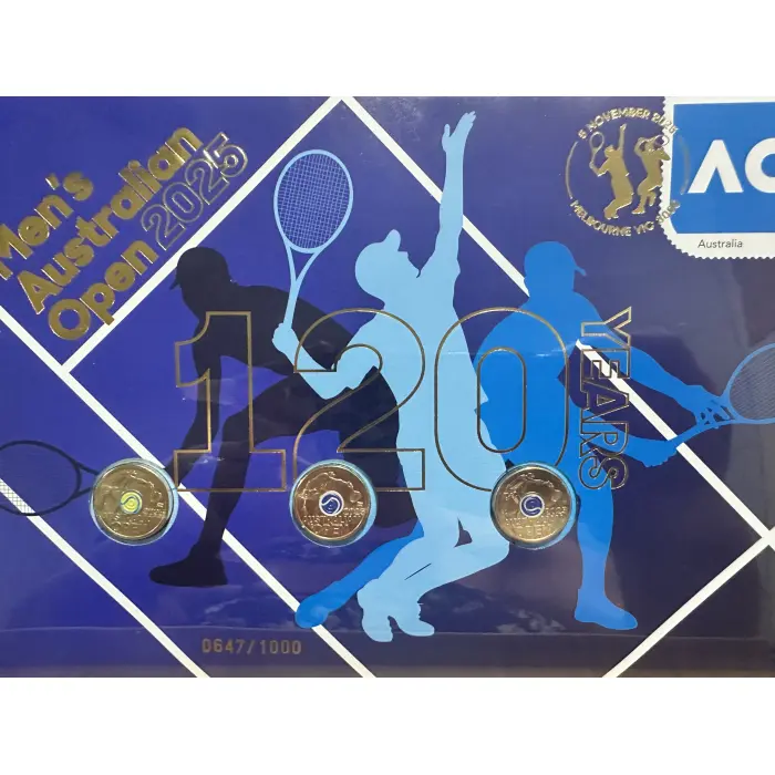 Australian Men’s Open Tennis 3 coin oversized PNC 
