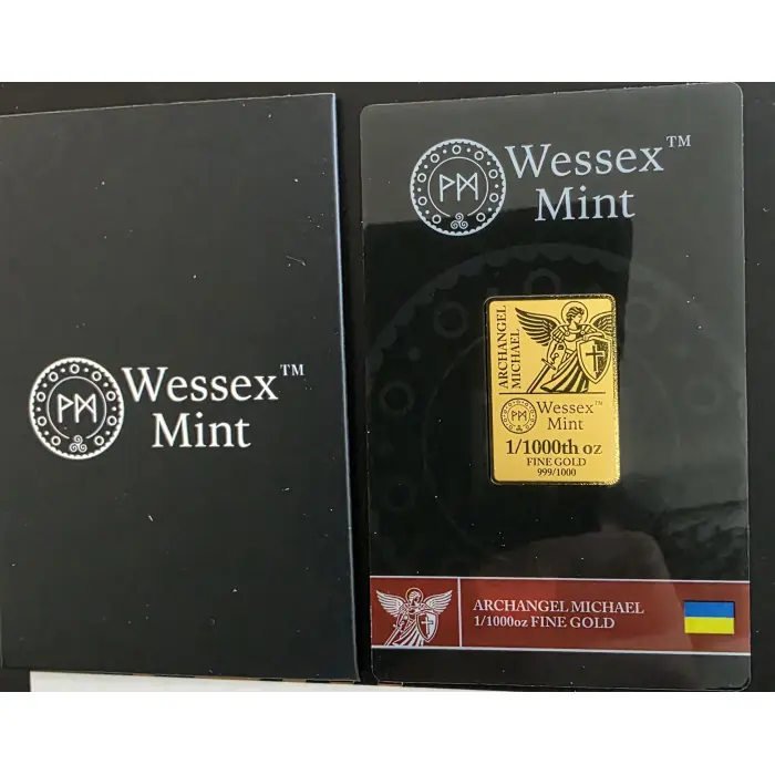 ARCHANGLE MICHAEL -Wessex Mint 1/1000oz .999 Gold 