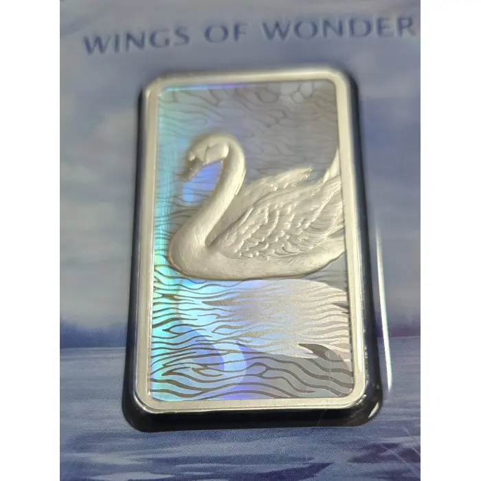 2026 Wings of wonder Swan Guardian of grace 1 oz silver holographic bar
