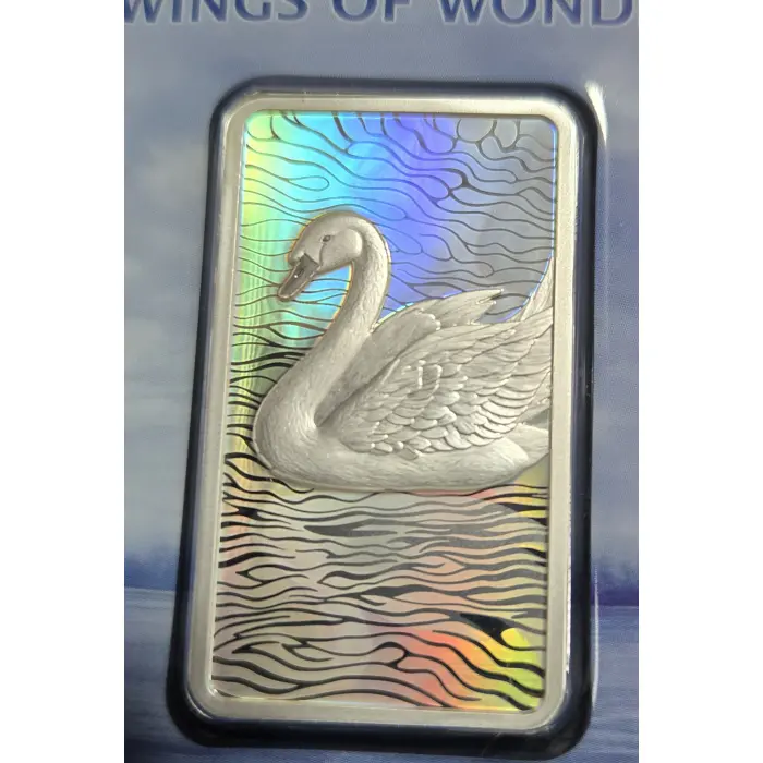 2026 Wings of wonder Swan Guardian of grace 1 oz silver holographic bar
