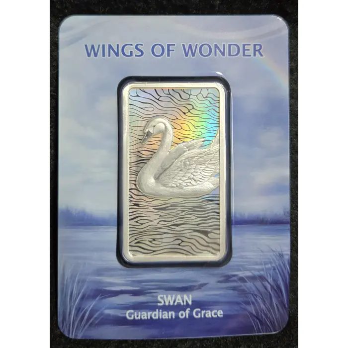 2026 Wings of wonder Swan Guardian of grace 1 oz silver holographic bar