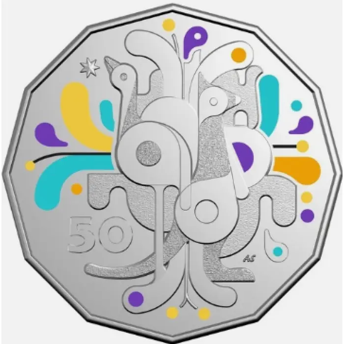 2025  50c  CELEBRATIONS COLOURED CARDED COIN