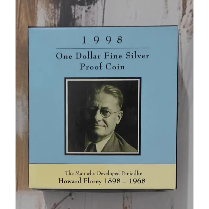 1998 One Dollar Fine Silver Proof Coin - Howard Florey 1898-1968