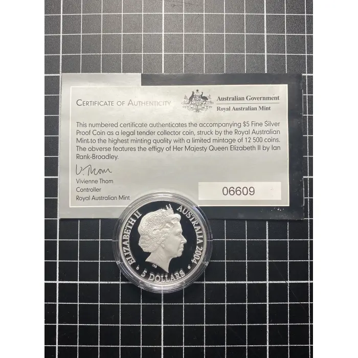 2004 1 Ounce $5 Fine Silver Proof Coin