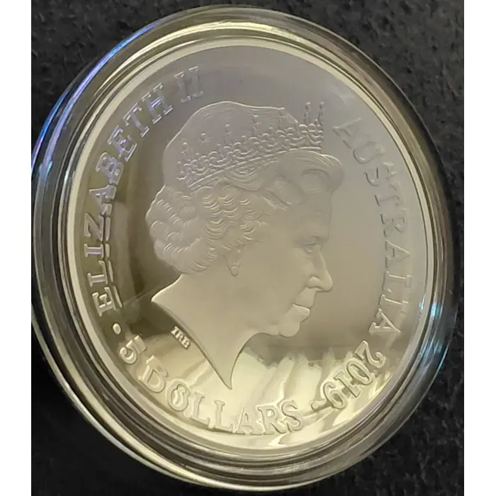 1626 A New Map of The World - 2019 $5 Fine Silver Proof Domed Coin - RAM