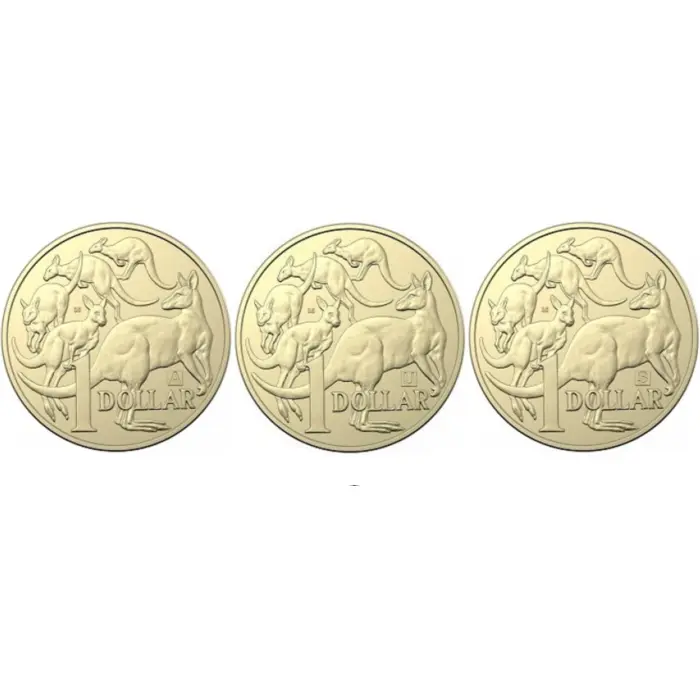  2019, $1 Australia's Dollar Discovery,  complete set, A, U, S, circulated