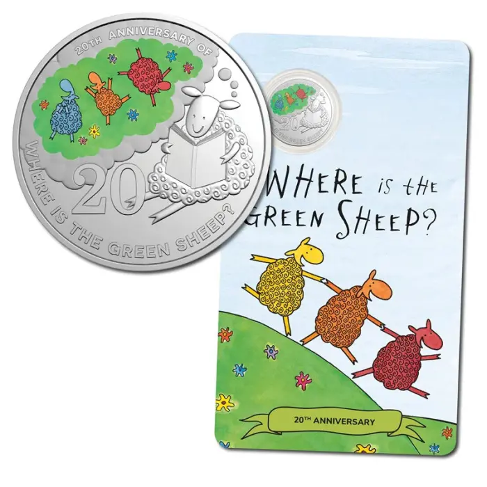 2024 20c Where Is The Green Sheep Carded Coin - Mintage: 25,00