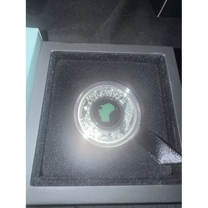 2024 Perth Mint Great Southern Land 1oz Silver Proof Chrysoprase Gem Coin 