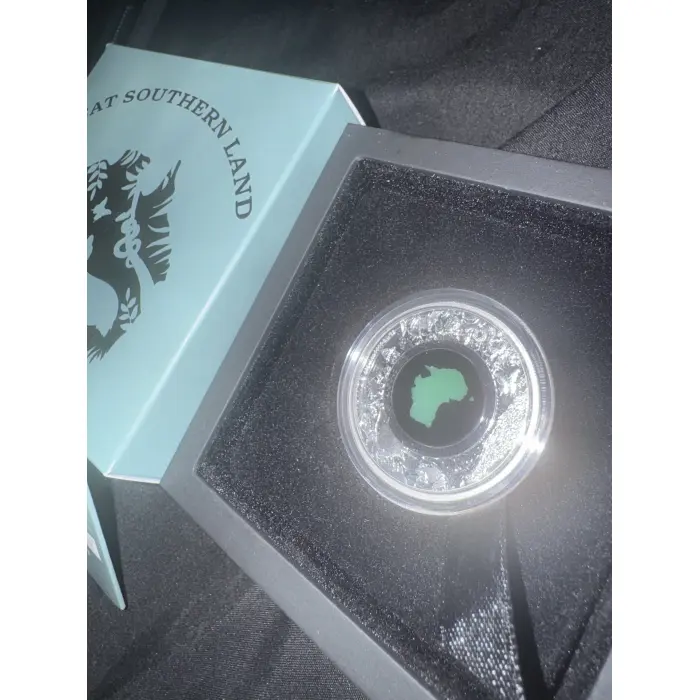 2024 Perth Mint Great Southern Land 1oz Silver Proof Chrysoprase Gem Coin 