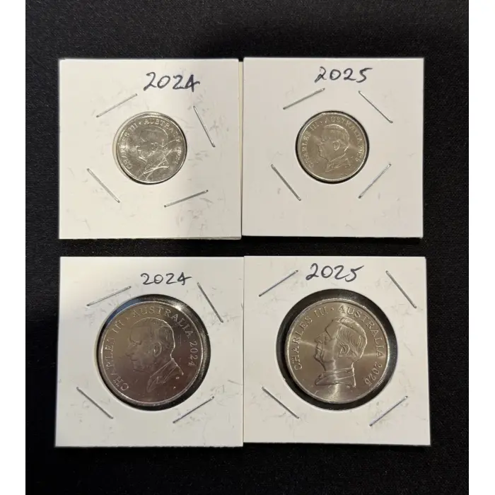 Australian 2024 & 2025 - 5c & 20c Coins