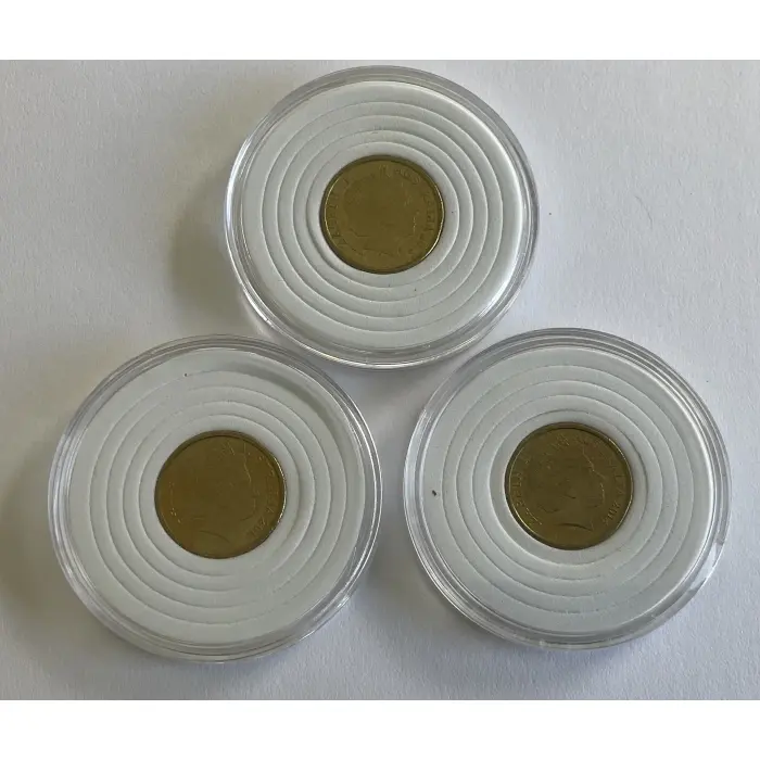 Set of 3 2013 $2 Coronation of Queen Elizabeth Circulated Coins In Capsules