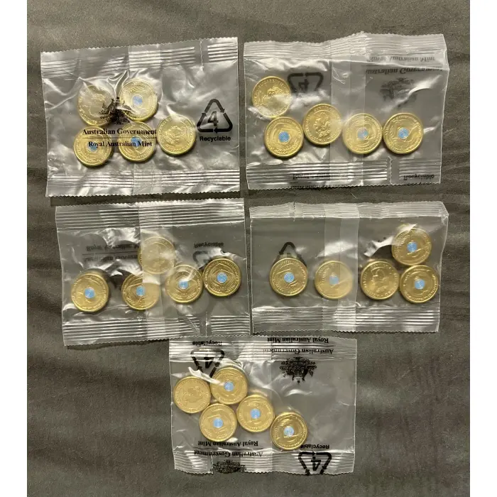 5x UNC 2022 $2 PEACEKEEPING DOVES RAM 5 coins Bags $2 Coins 25 coins total 