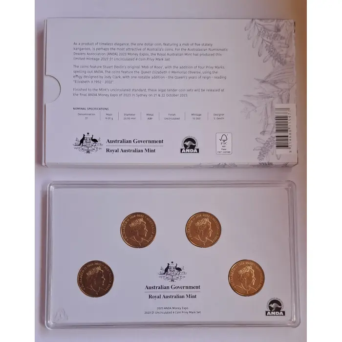 2023 $1 ANDA Money Expo Four-coin Privy Mark set