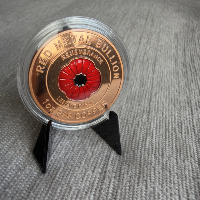 3 Australian Red And Purple And Copper Poppy Coins Copper RMB Bullion. 