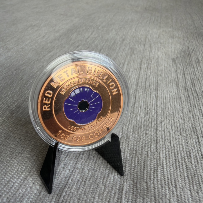 3 Australian Red And Purple And Copper Poppy Coins Copper RMB Bullion. 