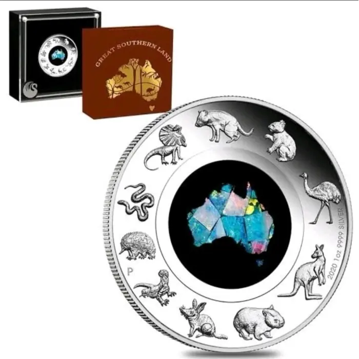 🇦🇺 2020 Australian Opal Great Southern Land 1oz Silver Proof Coin – Perth Mint