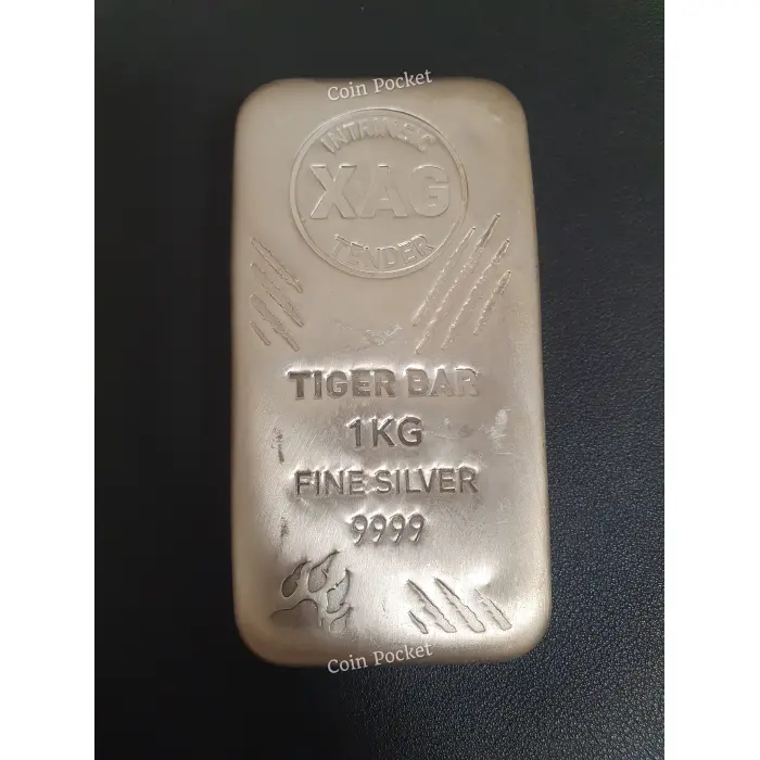 1kg Intrinsic Tender XAG Tiger Bar Pure 9999 Silver Bullion Bar 