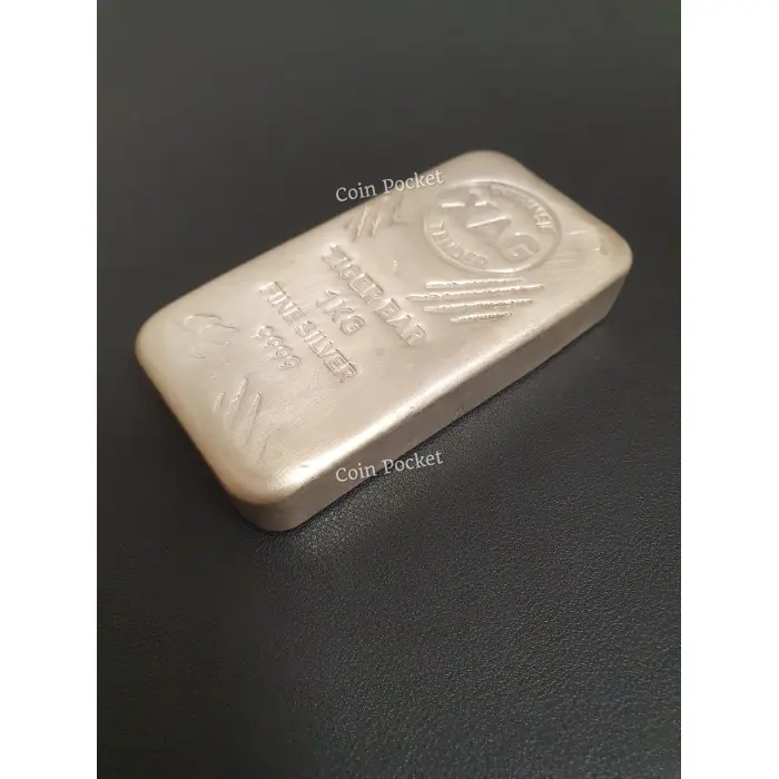 1kg Intrinsic Tender XAG Tiger Bar Pure 9999 Silver Bullion Bar 