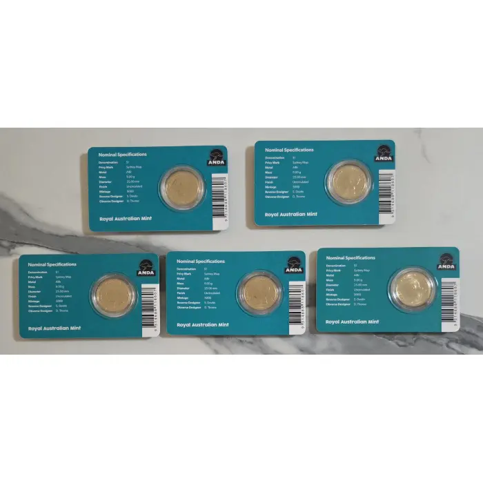 2025 $1 Mob of Roos  ANDA Sydney Money Expo 30th Anniversary Sydney Map Privy