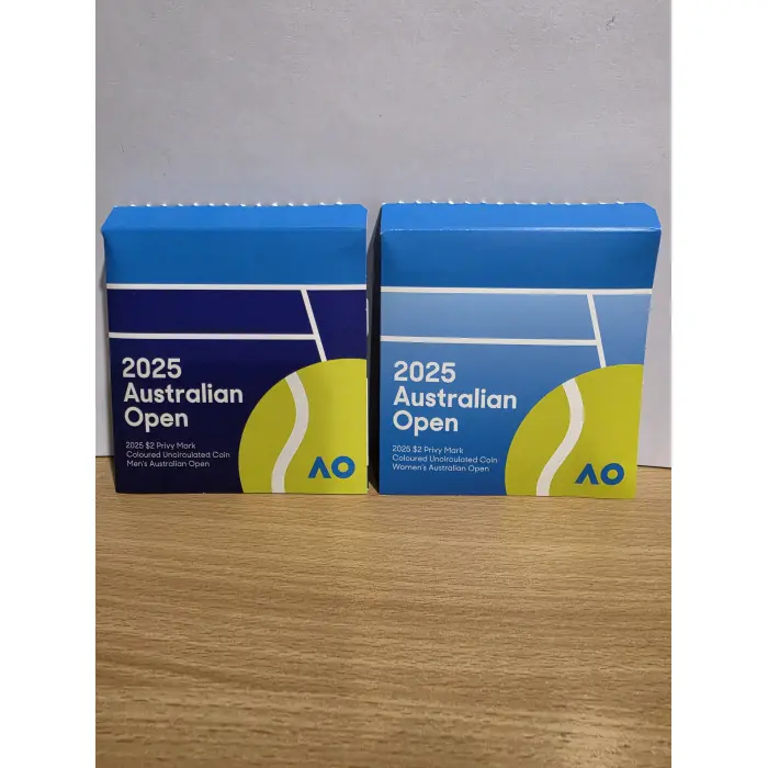 2025 Men's and Woman's Australian Open $2 coins