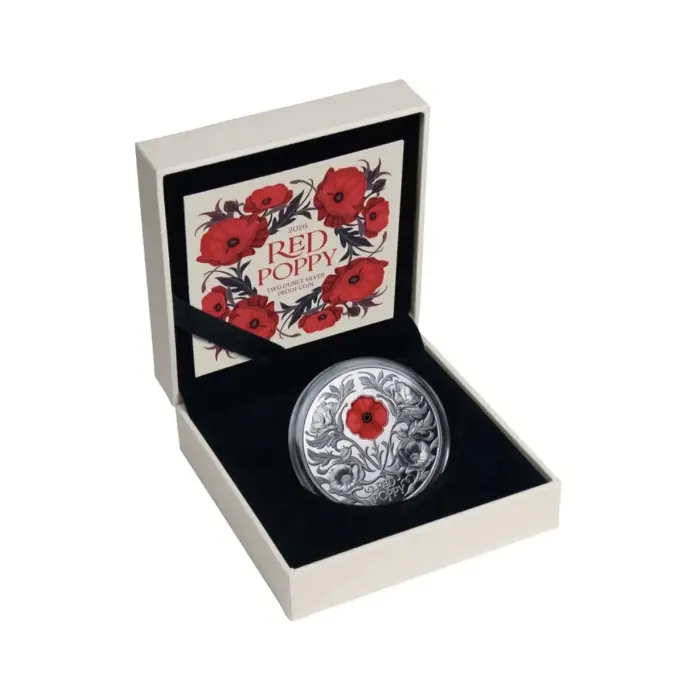 2026 Red Poppy $5 Window 2oz Silver Proof Coin 